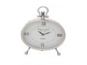 Ssteel Oval Table Clock 8 Inches Width 10 Inches Height
