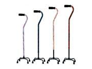 Essential Medical Supply Home Outdoor Designer Small Base Quad Cane Foam Handle With Adjustable Height 29 38 Burl