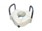 Essential Medical Supply Home Care Patient Safety Grip Locking Molded Raised Toilet Seat With Arms