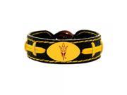 Aminco Arizona State Sun Devils Pitchfork Logo Team Color NCAA Gamewear Leather Football Bracelet