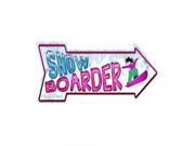 Smart Blonde Snowboarder Girl Novelty Metal Arrow Sign A 259