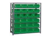Quantum 7 Shelf Giant Open Hopper 24 QUS265 Bin Storage Rack Unit 18 D Green