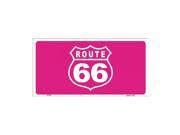 SmartBlonde US Route 66 Pink Novelty Vanity Metal License Plate Tag Sign