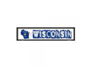 SmartBlonde Wisconsin State Outline Novelty Metal Vanity Mini Street Sign