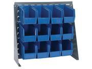 Quantum Storage Systems QBR 2721 230 12 Bench Racks Louvered Panels With Bin Complete Unit Blue