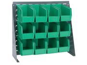 Quantum Storage Systems QBR 2721 230 12 Bench Racks Louvered Panels With Bin Complete Unit Green