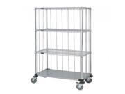 Quantum 3 Sided 63 H Post Stem Caster Units with 3 Wire shelves 1 Solid shelf Rods and Tabs 24 W X 60 L X 69 H