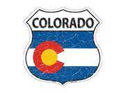 SmartBlonde 11 Lightweight Durable HS 114 Colorado State Flag Highway Shield Aluminum Metal Sign