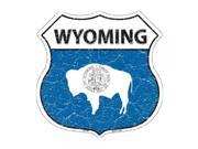 SmartBlonde HS 158 Wyoming State Flag Highway Shield Aluminum Metal Sign