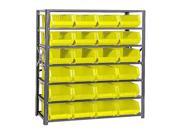 Quantum 7 Shelf Giant Open Hopper 24 QUS265 Bin Storage Rack Unit 18 D Yellow