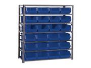 Quantum 7 Shelf Giant Open Hopper 24 QUS265 Bin Storage Rack Unit 18 D Blue