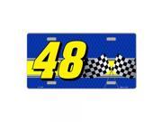 Smart Blonde Racing 48 Checkered Flags Novelty Vanity Metal License Plate Tag Sign