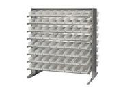 Quantum 128 QSB101CL Clear View Bin Storage Sloped Shelving Double Sided Pick Rack System 24 X 36 X 60