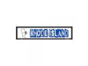 SmartBlonde Rhode Island State Outline Novelty Metal Vanity Mini Street Sign