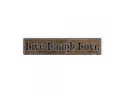 SmartBlonde Live Laugh Love Novelty Metal Vanity Mini Street Sign
