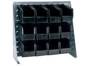 Quantum Storage Systems QBR 2721 230 12 Bench Racks Louvered Panels With Bin Complete Unit Black