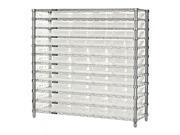 Quantum Complete 12 Shelf 55 QSB106CL Clear View Bin Storage Wire Shelving Unit 24 W X 36 L X 74 H