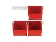 Quantum Storage Systems HNS230 Hang And Stack 4 Bin With 12 Rail Red