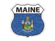 SmartBlonde 11 Lightweight Durable HS 127 Maine State Flag Highway Shield Aluminum Metal Sign