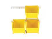 Quantum Storage Systems HNS230 Hang And Stack 4 Bin With 12 Rail Yellow