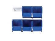 Quantum Storage Systems HNS200 Hang And Stack 6 Bin With 12 Rail Blue