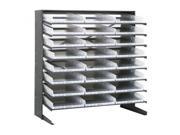 Quantum 24 QSB110CL Clear View Bin Storage Sloped Shelving Single Sided Pick Rack System 12 X 36 X 60