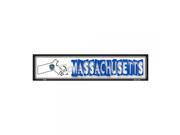 SmartBlonde Massachusetts State Outline Novelty Metal Vanity Mini Street Sign