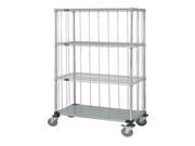 Quantum 3 Sided 63 H Post Stem Caster Units with 3 Wire shelves 1 Solid shelf Rods and Tabs 18 W X 48 L X 69 H
