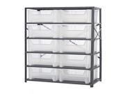 Quantum Complete 6 Shelf Giant Stack Container Storage Unit With 10 QGH800CL Bin 18 D X 36 W X 75 H