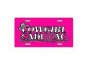 Smart Blonde Cowgirl Cadillac Novelty Vanity Metal License Plate Tag Sign