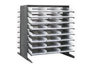 Quantum 48 QSB110CL Clear View Bin Storage Sloped Shelving Double Sided Pick Rack System 24 X 36 X 60