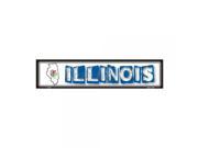 SmartBlonde Illinois State Outline Novelty Metal Vanity Mini Street Sign