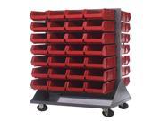 Quantum Storage Systems QMD 36H 240 Mobile Double Sided Louvered Rack Unit Red