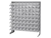 Quantum 64 QSB101CL Clear View Bin Storage Sloped Shelving Single Sided Pick Rack System 12 X 36 X 60
