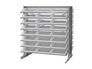 Quantum 48 QSB109CL Clear View Bin Storage Sloped Shelving Double Sided Pick Rack System 24 X 36 X 60