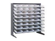 Quantum 40 QSB104CL Clear View Bin Storage Sloped Shelving Single Sided Pick Rack System 12 X 36 X 60