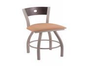XL 830 Voltaire 30 Bar Stool with Anodized Nickel Finish Axis Summer Seat Dark Cherry Oak Back and 360 swivel