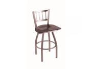 Holland XL 810 Contessa 36 H Swivel Bar Stool with Stainless Finish and Dark Cherry Maple Seat