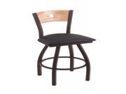 Holland XL 830 Voltaire 36 H Swivel Bar Stool with Black Wrinkle Finish Allante Dark Blue Seat and Natural Oak Back