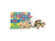 Melissa Doug Deluxe Wooden ABC 123 Blocks Set With Storage Pouch 50 pcs; colors may vary