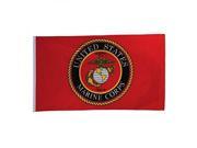 In the Breeze U.S. Marine Corps Emblem Grommet Flag 3 x 5 Feet Military Service Flag
