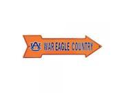 Smart Blonde NCAA University of Auburn AU Tigers War Eagle Country Embossed Vanity Metal Arrow Sign AS25035