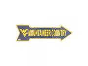 Smart Blonde NCAA West Virginia University WV Mountaineer Country Embossed Vanity Metal Arrow Sign AS25032