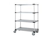 Quantum 4 Solid Shelf Mobile Cart with Casters 18 W X 36 L X 69 H