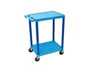 Luxor Flat Shelf Cart Two Shelves Blue
