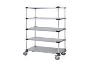 Quantum 5 Solid Shelf Mobile Cart with Casters 18 W X 36 L X 80 H
