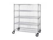 Quantum Three Sided 5 Shelf Cart With Enclosure Panels 24 W X 36 L X 69 H