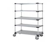 Quantum 5 Solid Shelf Mobile Cart with Casters 18 W X 48 L X 80 H