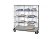 Quantum 5 Shelf Dolly Base Cart with Solid Bottom Shelf Enclosure Panels 24 X 36 X 70 Dolly Base