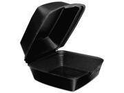 Foam Hinged Lid Containers 6w X 5 9 10d X 3h Black 125 bag 4 Bags carton